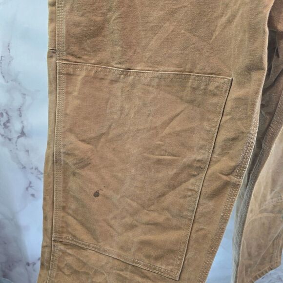 Carhartt Overalls Men 44 X 30 Bib Brown Duck Canvas Carpenter Straight R01 Vtg - Picture 6 of 12